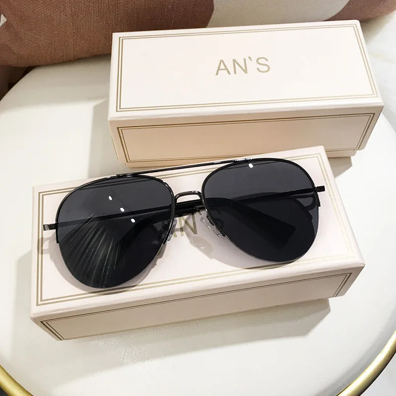 Brown Sunglasses For Men, High-end Polarized Sunglasses For Driving, Large Frame, Large Face Sunshade