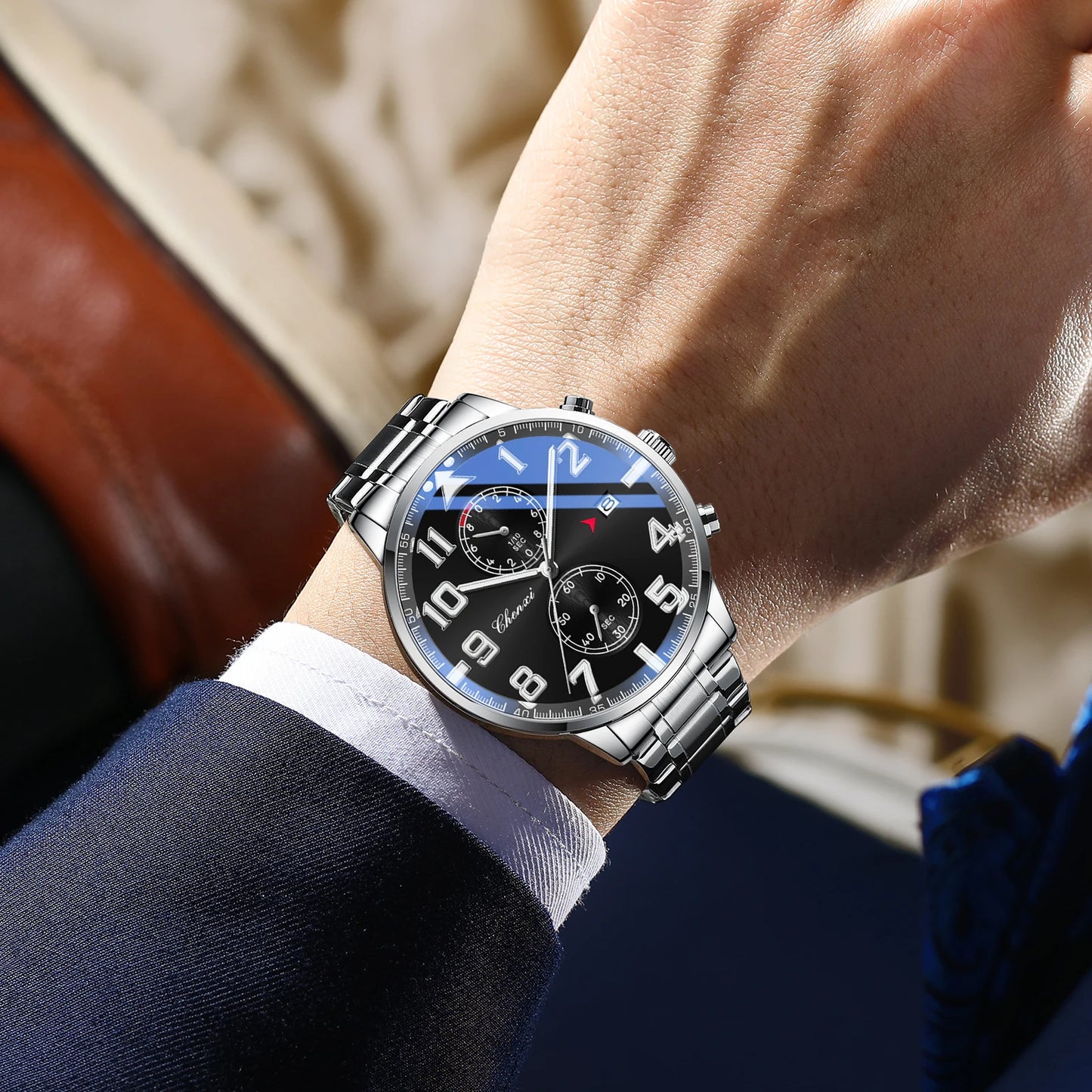 NEW Fashion Multifunction Men for Watches Top Brand Casual Sports Waterproof Wristwatch Chronograph Calendar Men's Watch Gifts