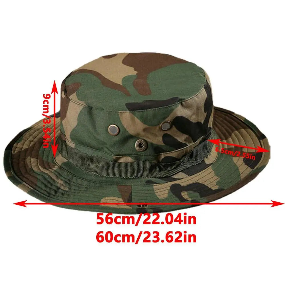 Camouflage Ta&ctical Caps Military Boonie Hat US A&rmy Caps Men Outdoor Sports Sun Bucket Caps Fishing Hiking Hunting Hats