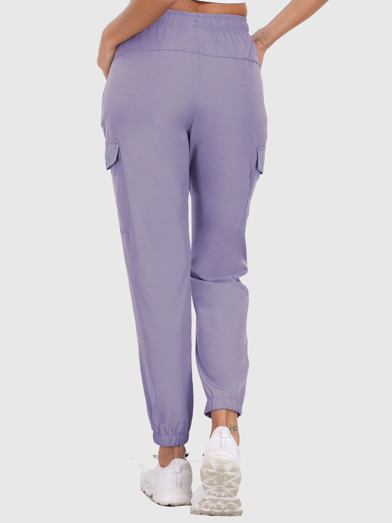 Hiking Pants for Women UPF 50+ Cargo Quick Dry Water Resistant Elastic Waist Zip Pockets,Travel work Lightweight Running