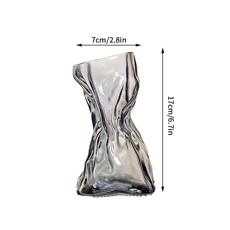 Brown Retro Glass Vase Plant Flowers Bottle Flower Arrangement Hydroponic Terrarium Desktop Vase Creative Home Decor Flower Pot