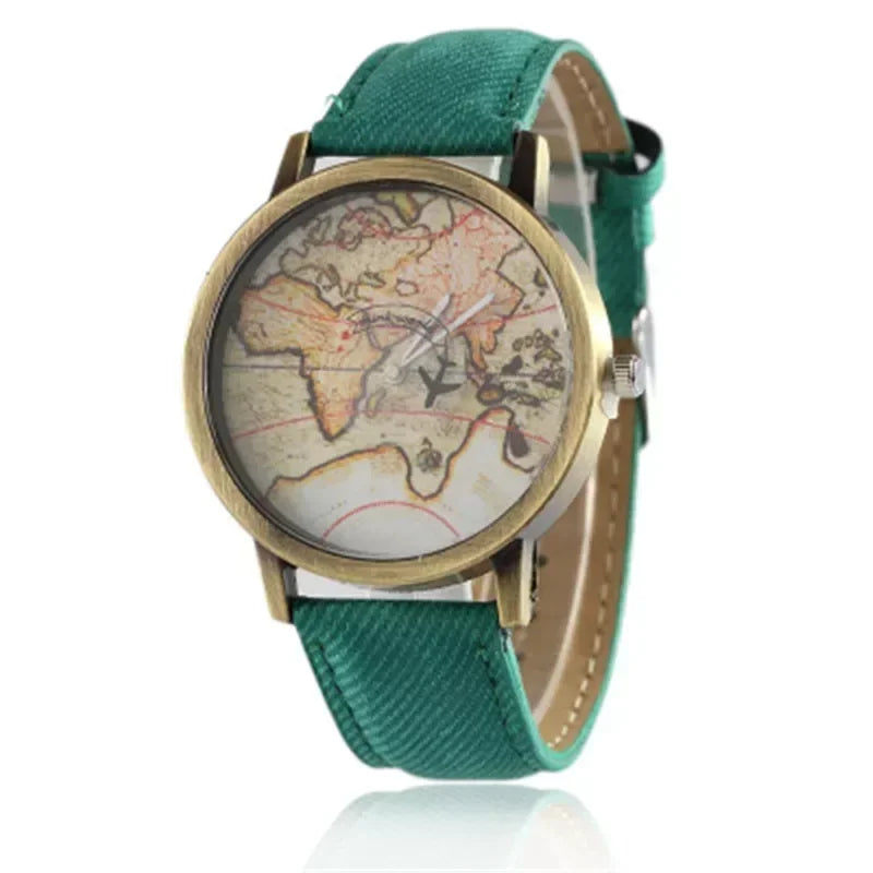 2024 Watches Men and Women Maps Version Strap of The Vintage Canvas Strap Female Clock Gift Reloj Hombre Relojes Para Mujer