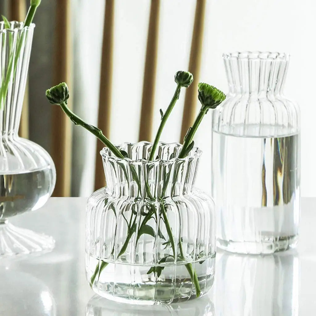 1/2/3pcs Nordic Creative Transparent Vases Glass Bottle Flower Pot Hydroponic Terrarium Arrangement Container Table Vase Decor