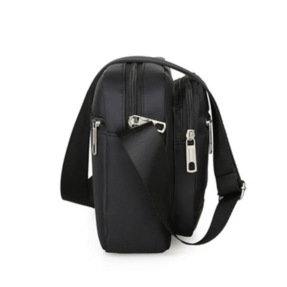Men Crossbody Bags Male Nylon Shoulder Bags 4 Zippers Boy Messenger Bags Man Handbags for Travel Casual Large Satchel