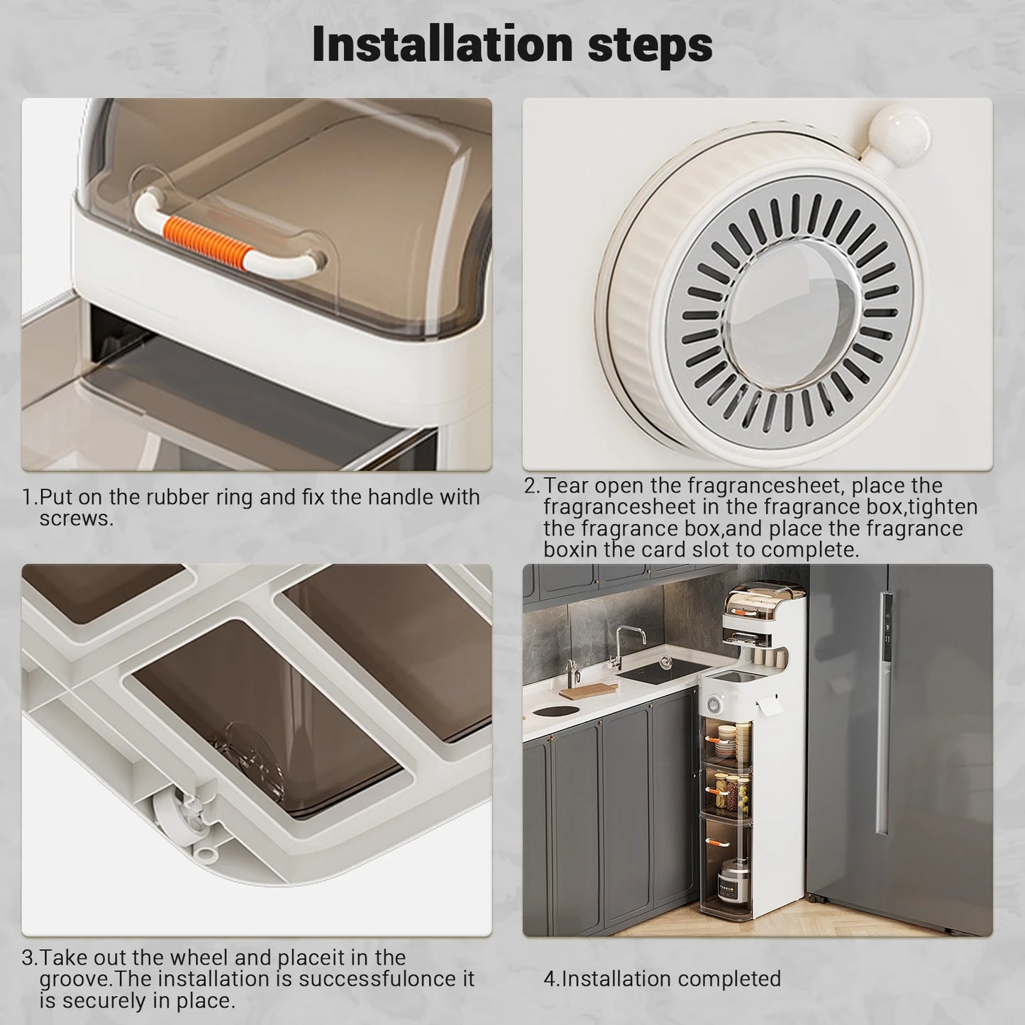 Narrow Bathroom Floor Storage Cabinet, Waterproof Plastic Slim Drawers Organizer With Tissue Box And Wheels For Kitchen Laundry