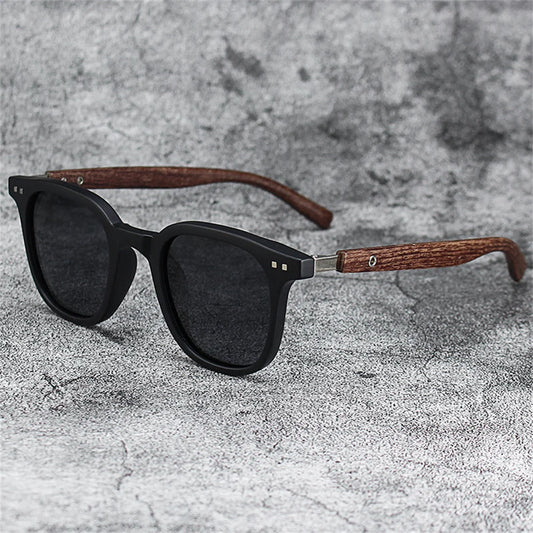 New Men Vintage Wooden Frame Sunglasses Classic Sun Glasses Men Polarized UV Protection Driving Eyewear Outdoor Shades Goggles