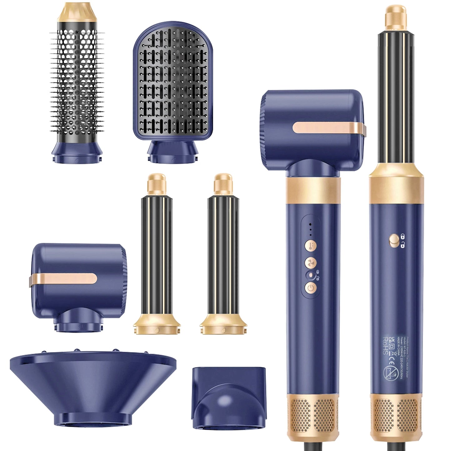 Hair Dryer 7 in 1 Hair Styler Tools Complete Set Salon Brushless Motor 110000rpm Professional Blower Dryerr With Comb