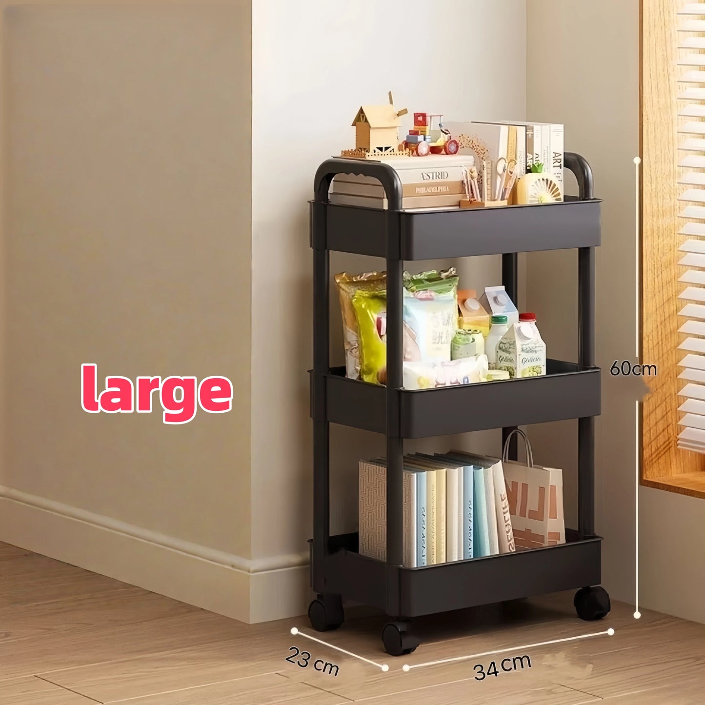 Household Multi-layer Small Cart Storage Rack Floor To Floor Kitchen Bedroom Bathroom Storage Rack Storage Rack With Wheels