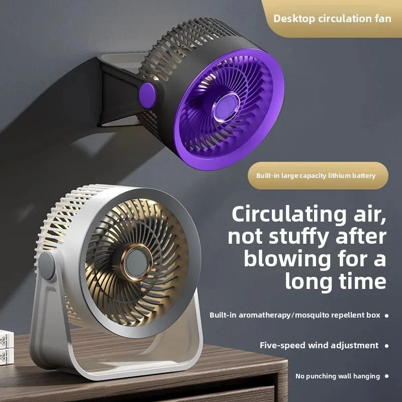 HOMFISH Fan Mute USB Circulating Electric Fan Home Dormitory Office Desktop Small Fan Dormitory Ultra-quiet Mosquito Repellent