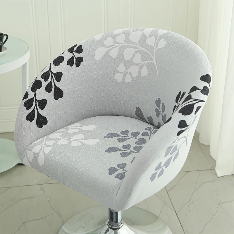 Semi-Circular Chair Cover Elastic Dining Chairs Slipcovers Accent Curved Chairs Dustproof Covers Armchair Seat Case Home Decor