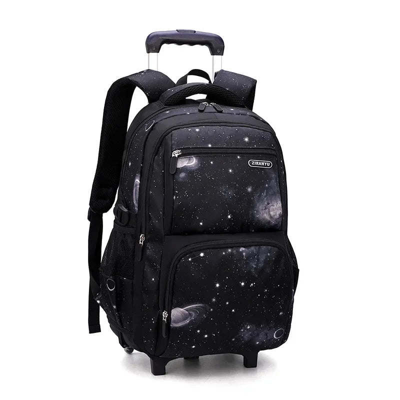 School Bag Kids Rolling Backpack for Boy Wheeled Backpack School Bag With Wheels Trolley Bookbag Carry on Luggage with Lunch Bag
