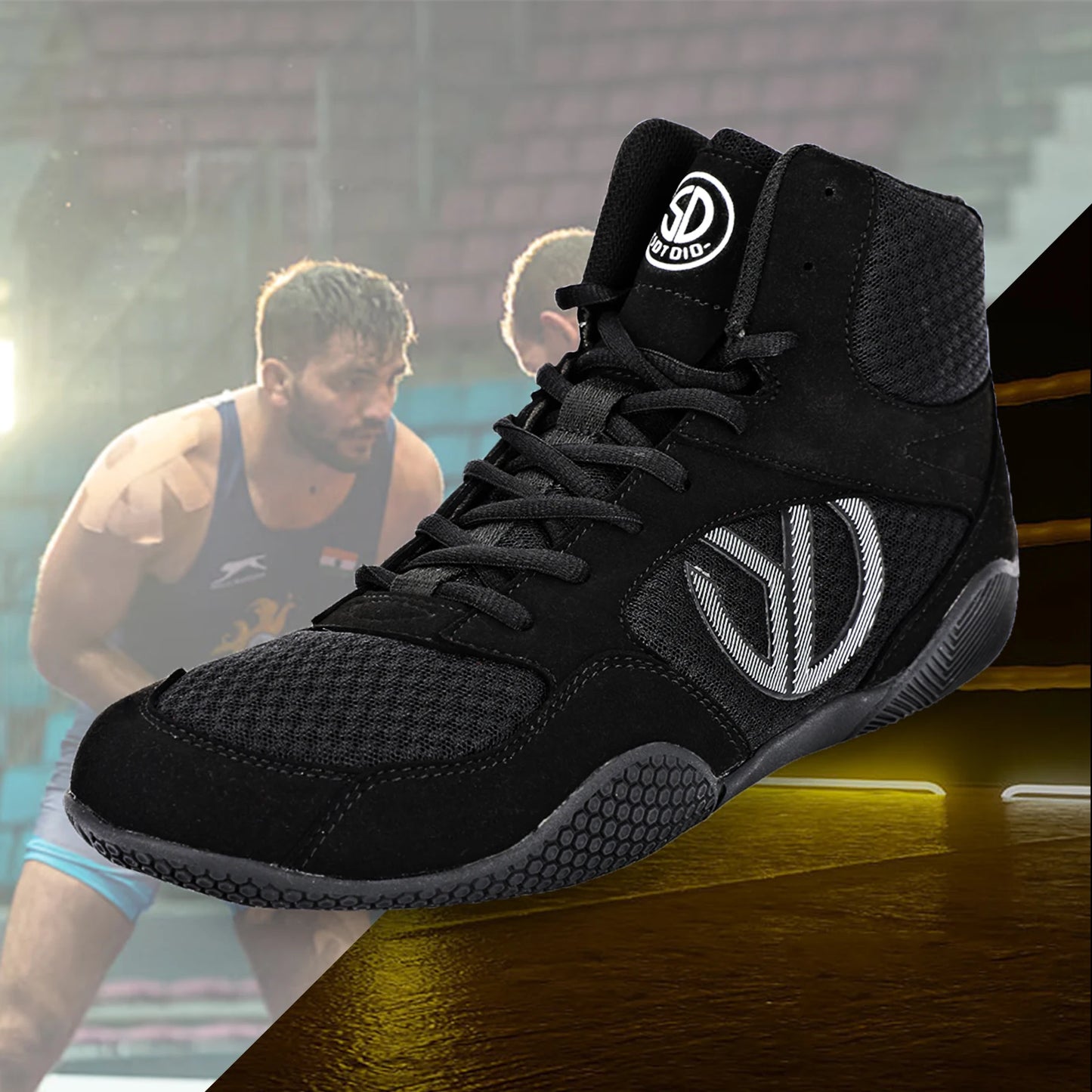 Professional Wrestling Boots Men's Lightweight Fighting Boxing Shoes High Quality Mesh Breathable Boxing Sneakers Big Size 40-50