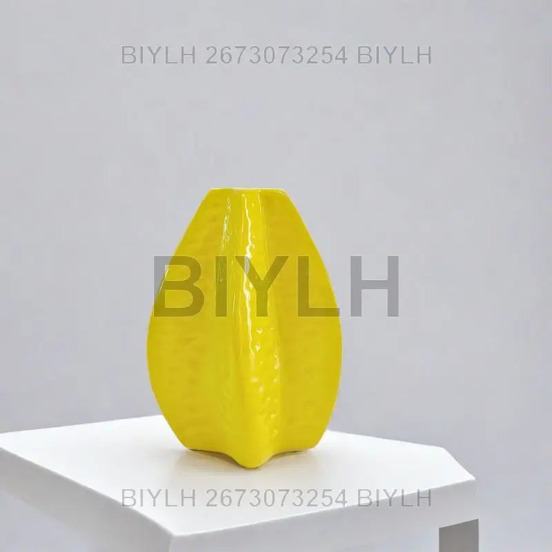 Carambola Lemon Ceramic Vase Decoration Nordic in Feng Shui Cultivation Flower Vase Home Fresh Desktop Decoration Crafts