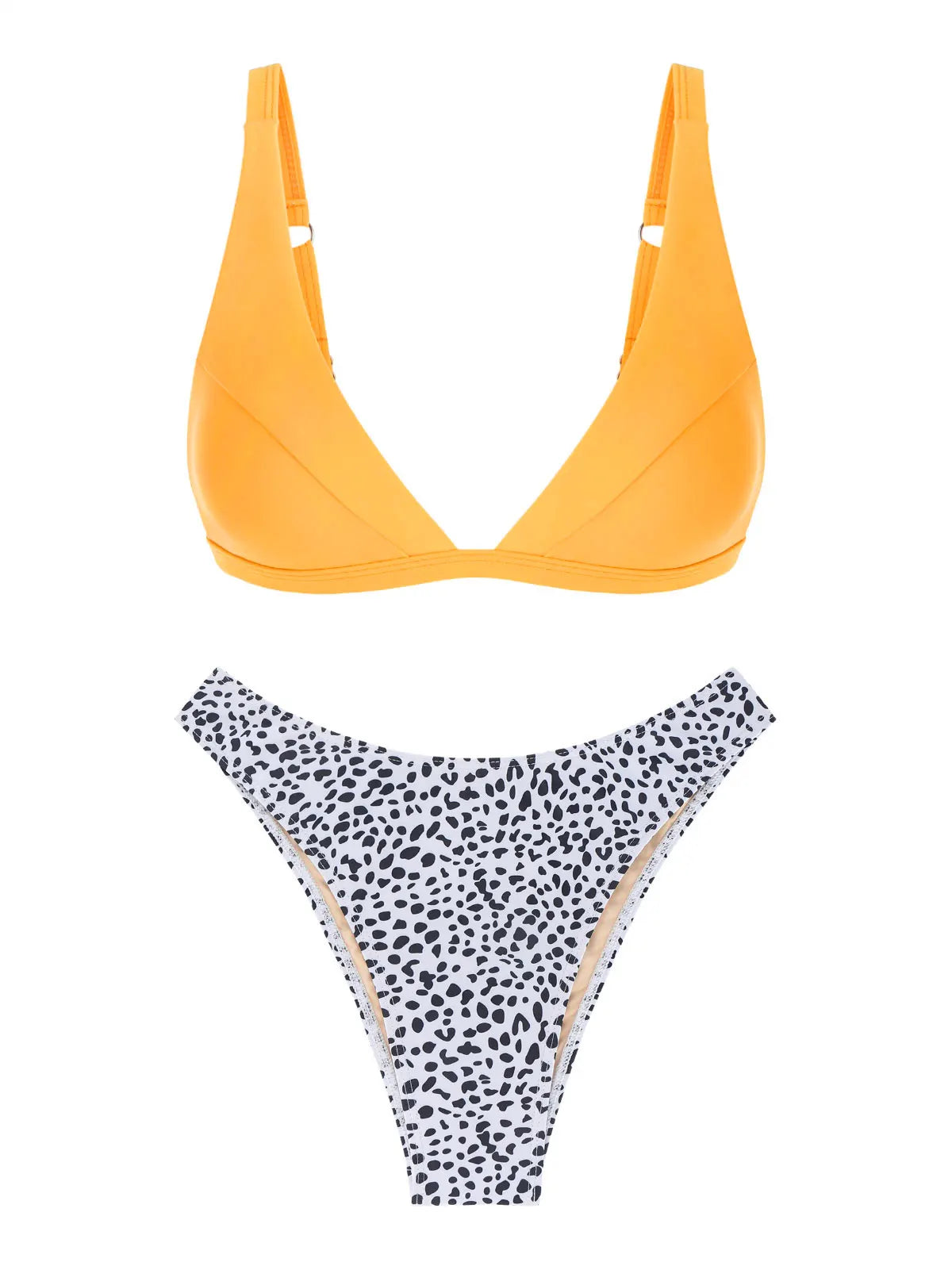 ZAFUL women swimwear Textured High Cut Bikini Swimwear