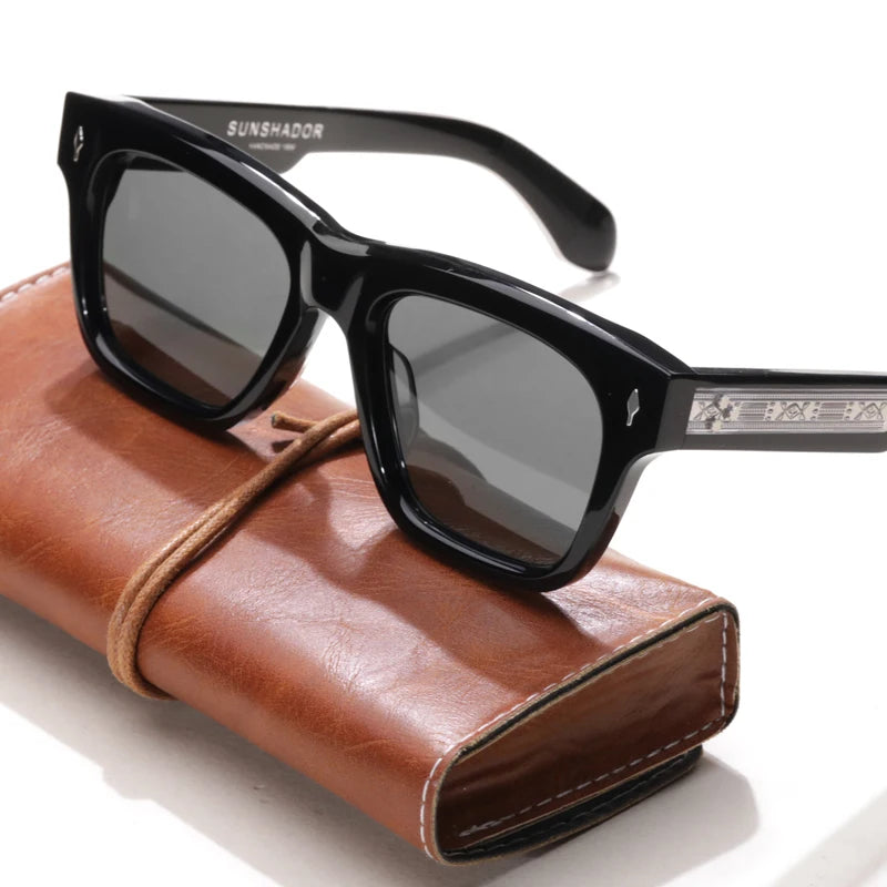 Sunglasses for Men Women Top-quality Handmade Square Acetate SCASH Luxury Brand Designer Outdoor Sports UV400 Trendy SUN GLASSES