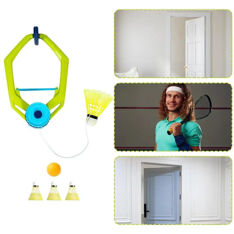 Badminton Single-Player Trainer Adjustable Rebound Trainer Badminton Practice with String Includes 1 Table Tennis Ball 3