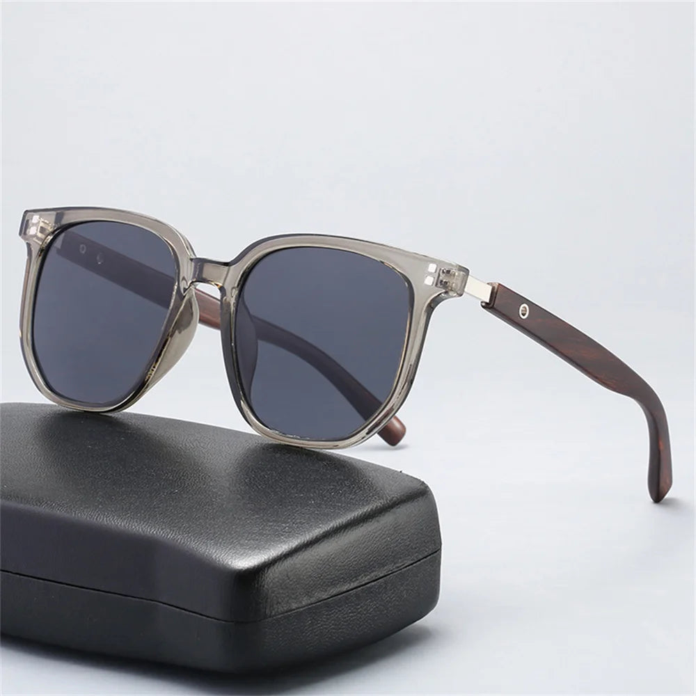 Sunglasses for Men Women's Trendy Retro Wood Grain Polarized UV Protection Eyewear Cycling Outdoor Street Photography