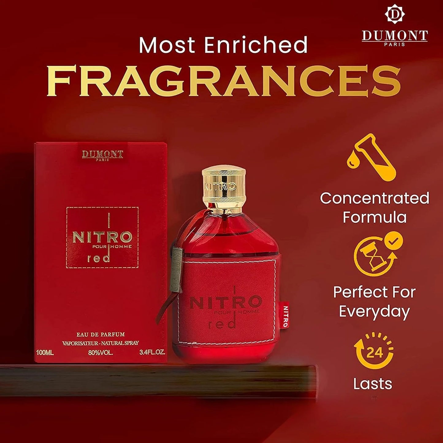Dumont NITRO RED 100ml Free Shipping fruity Dubai Arabian Middle Eastern Fragrance Long Lasting Women Eau De Parfum men EDP