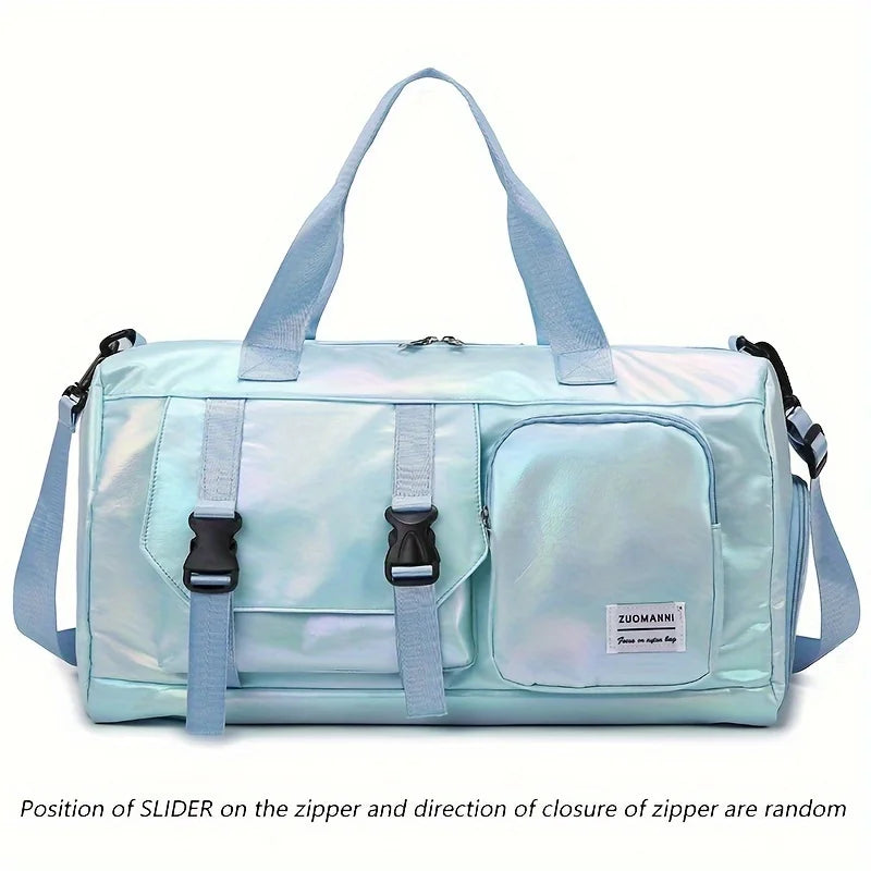 Large Capacity Women'S Nylon Travel Duffel Bag,Weekender Gym Tote with Shoe Compartment, Versatile Sports & Fitness Carry-On