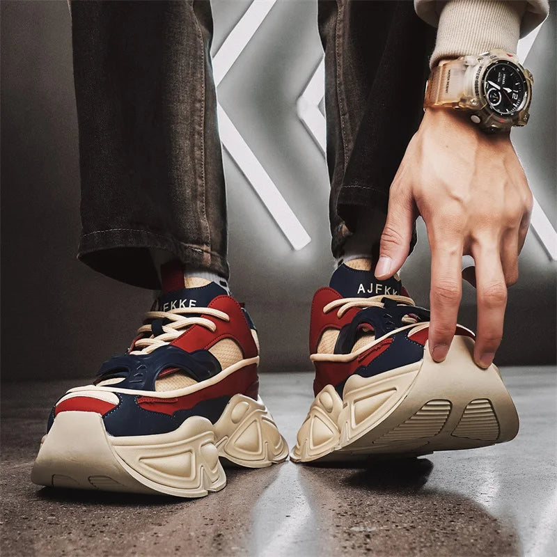 Sneakers For Men British Style Athletic Sneakers Male Sport Walking Sneaker Men Street Style Platform Shoes Male 2024