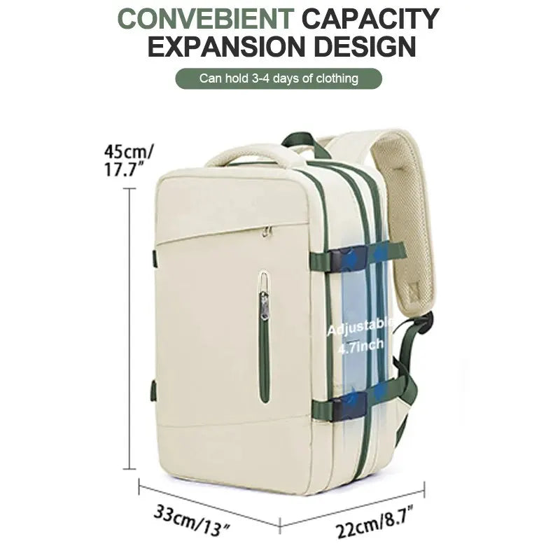 Likros Travel Backpack for Women Expandable Weekender Hiking Laptop Backpack with USB Port Large Waterproof 40L Men's Backpack