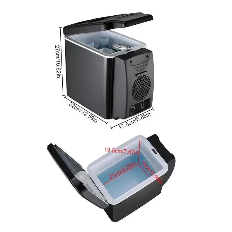 Electric Car Refrigerator 6L 12V Mini Fridge Freezer Vehicle Refrigeration and Heating Ice Box Car Electronic Devices Fridge