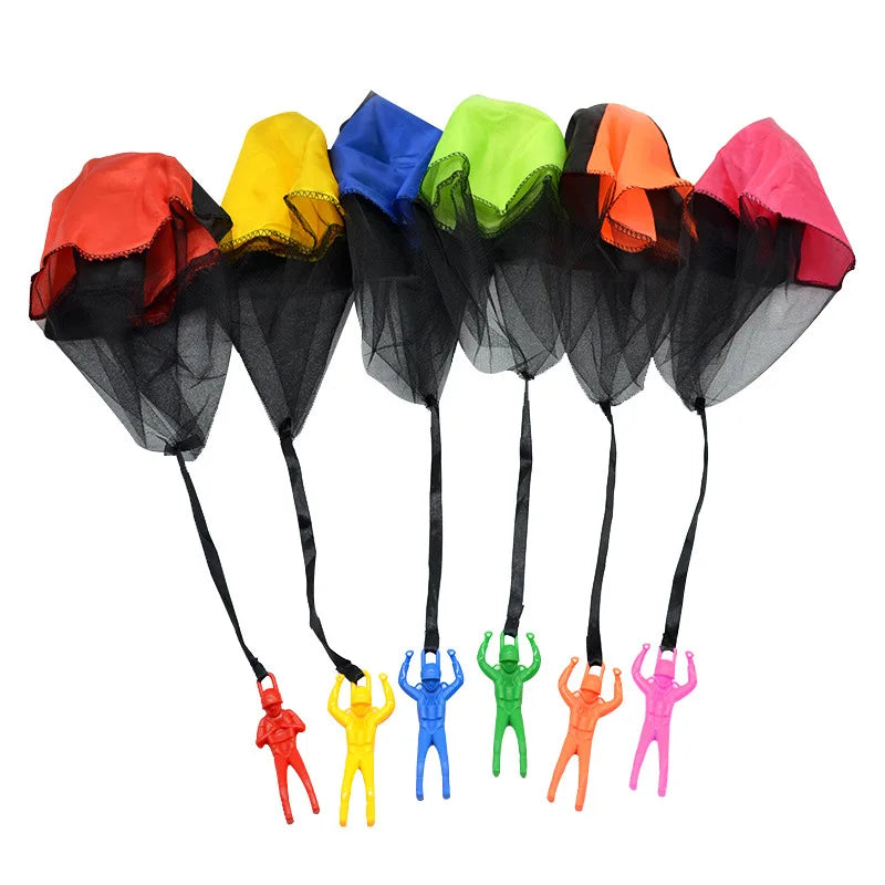 3PCS Hand Throwing Parachute Children's Outdoor Fun Sports Game Toys Parachute Characters Soldier Parent Child Interaction