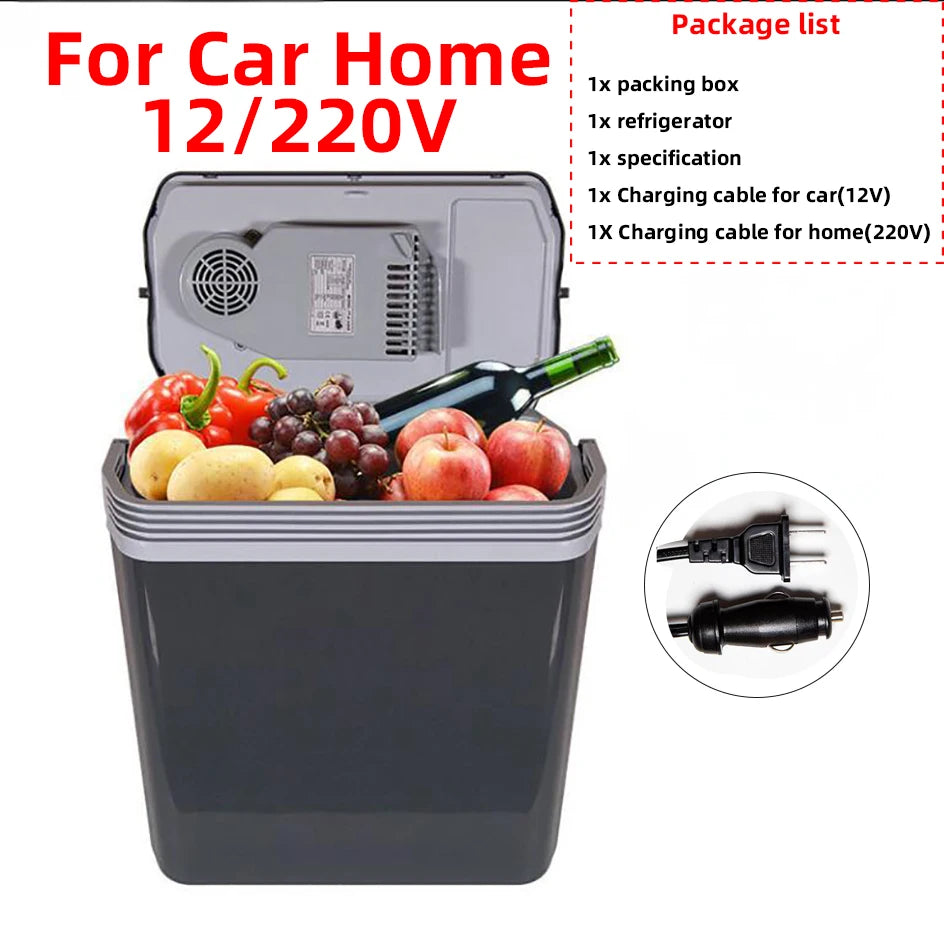24L Car Refrigerator 12V 220V Heat Cool Mini Electric Equipment For Cars Compressor Box Fridge Electric Devices Nest Freezer