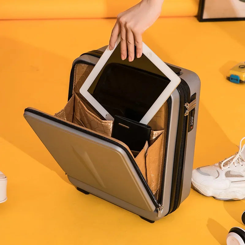 16 Inch Carry on Suitcase Travel Luggage Case Women Small Wash Bag Makeup Case Cabin Luggage Men's Business Portable Suitcase