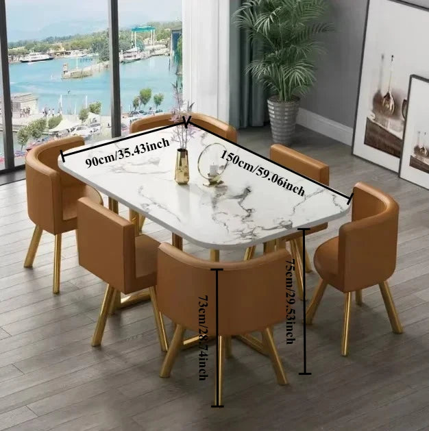 Dining Table, Rectangular for Dining Room/living Room, Kitchen Dining Table Set with Metal Legs