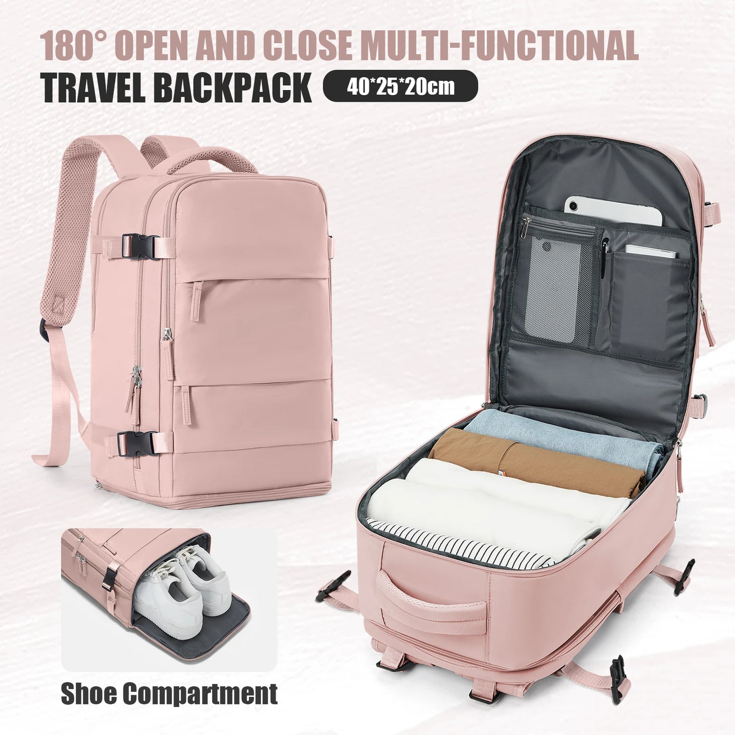 Cabin Airplane 40x20x25 Travel Backpack Anti Theft Backpack 15.6inch Portable Backpack Notebook Bag, Men Casual Hiking Backpack