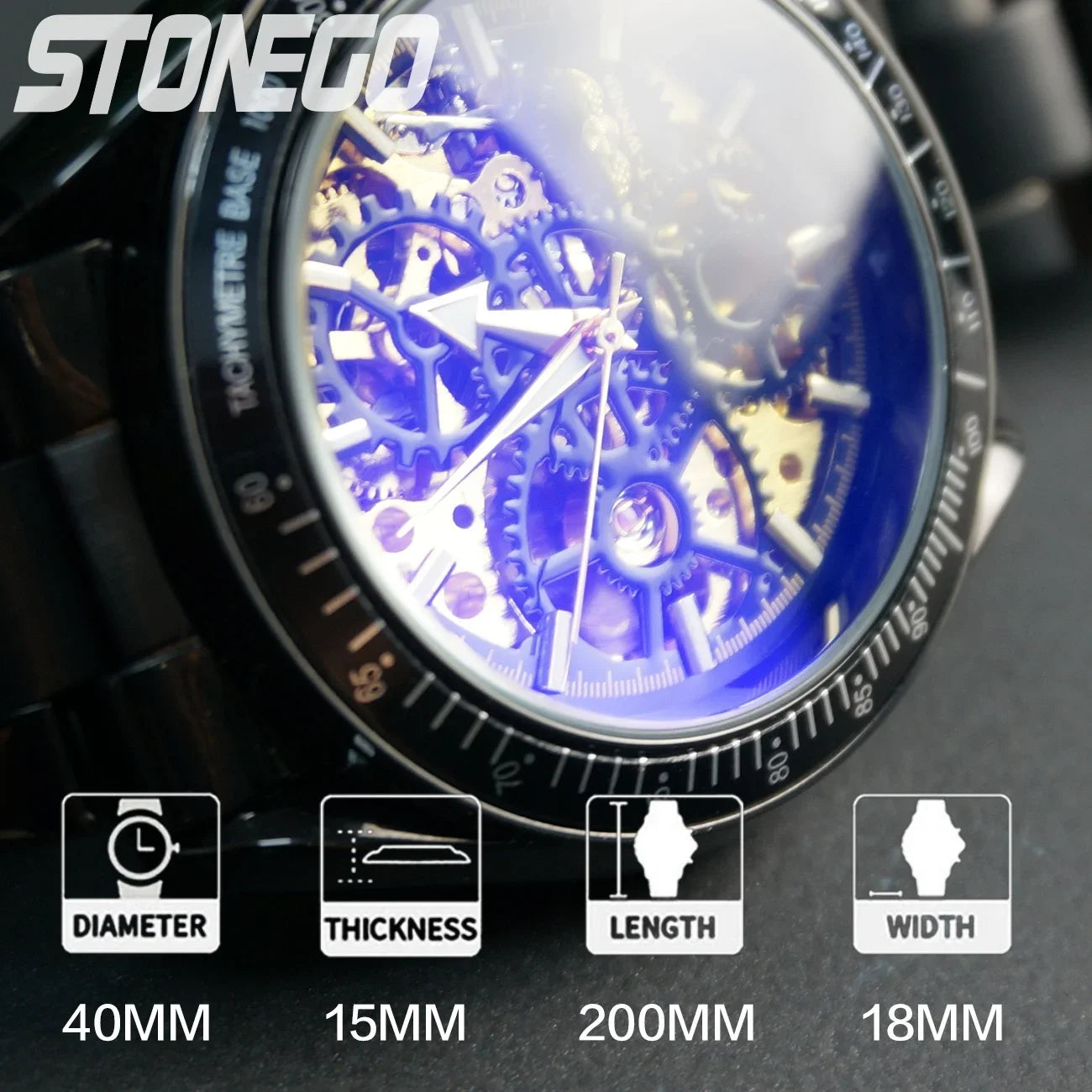 Women’s Automatic Mechanical Skeleton Watch Self-Winding Gold Plated Dress Watch Water Resistant Luxury Timepiece