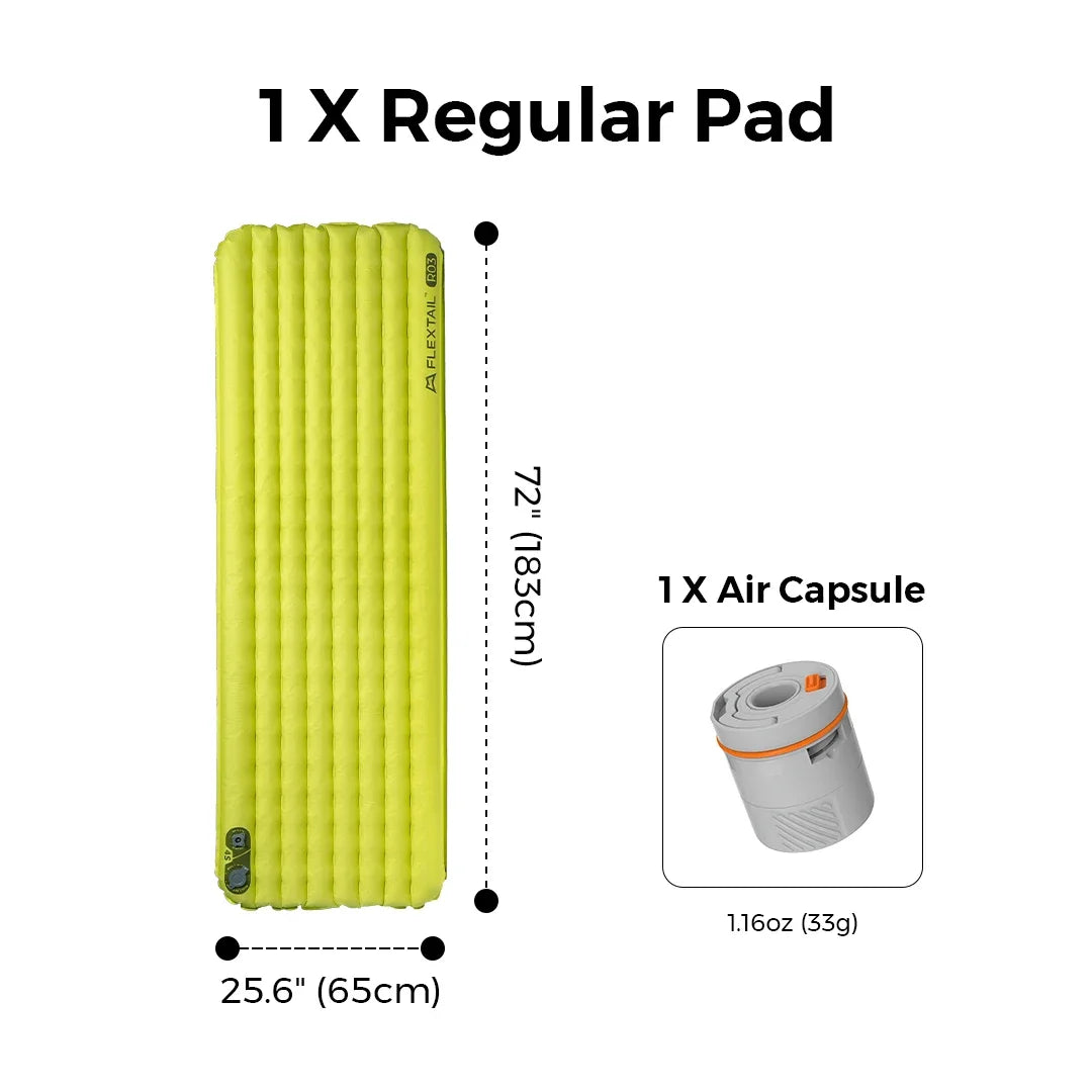 FLEXTAILGEAR ZERO MATTRESS MUMMY - Insulated Sleeping Pad with 6.0 / 5.6 R-Value, Ultralight Inflatable Camping Mat