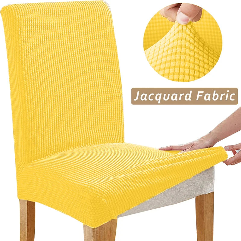 Jacquard Chair Cover, Durable Elastic Fabric Dining Chairs Cover, Stretch Covers For Kitchen Dining Room Chairs, Home Decor