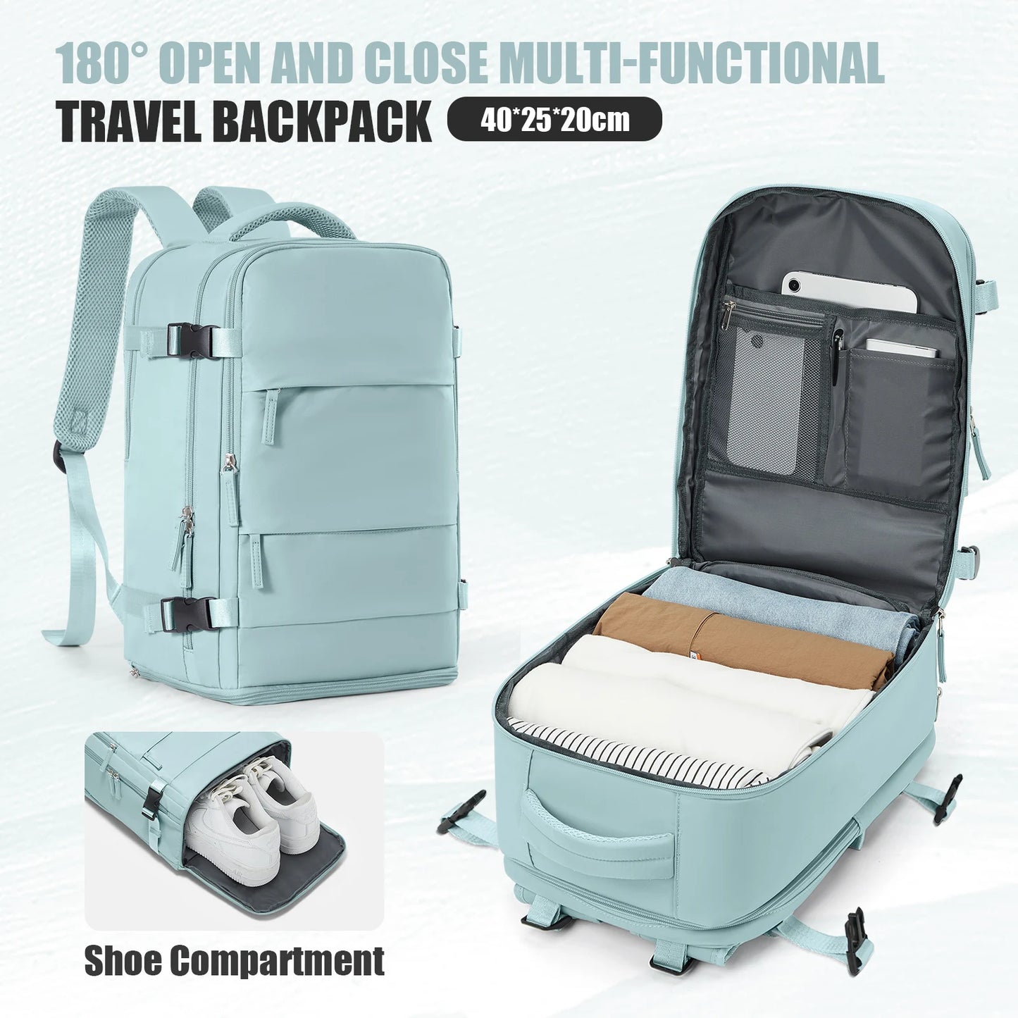 Cabin Airplane 40x20x25 Travel Backpack Anti Theft Backpack 15.6inch Portable Backpack Notebook Bag, Men Casual Hiking Backpack