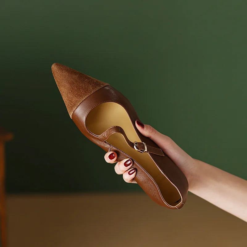 Women Flat Pumps Thin Low Heels for Women Pointed Toe Shallow Slip on Casual Work Office Female Comfort Shoes Zapatillas Mujer
