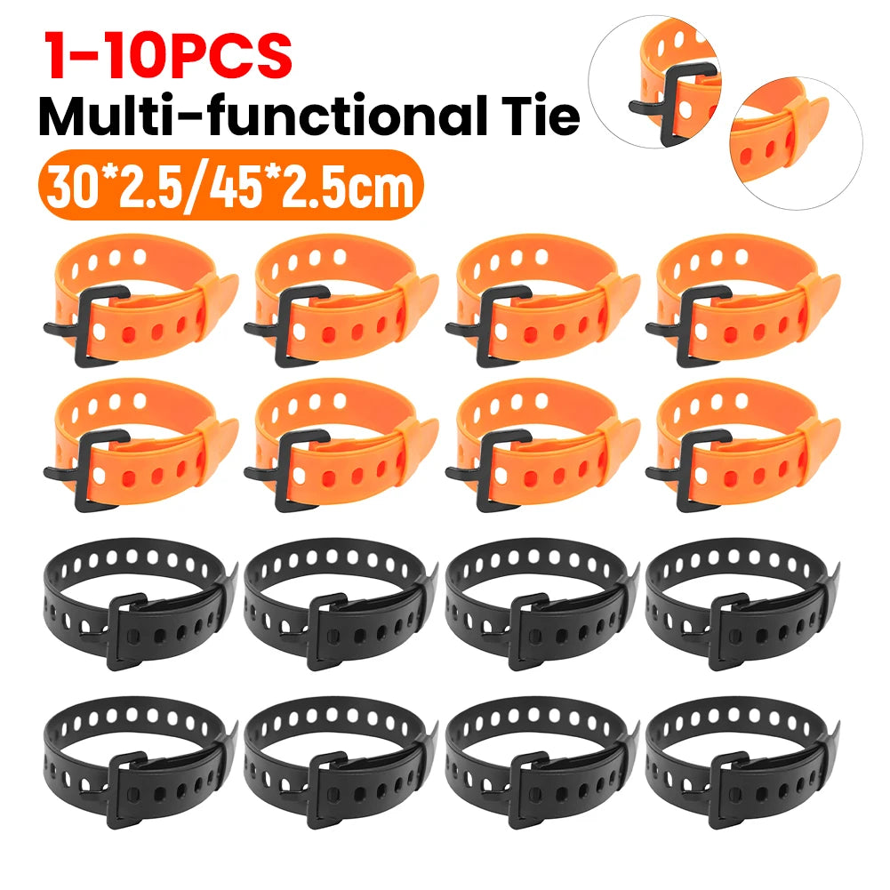 5-8PCS Outdoor Multi-functional Ties Portable Buckle Ties Rubber Convenient Elastic Free Adjustment for Travel Camping Hiking