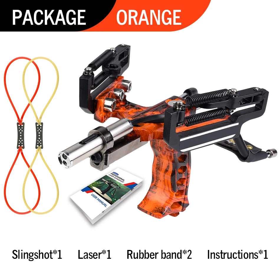 4-Color Powerful Laser Slingshot, Outdoor Hunting Shooting, Fast Sling Shot, Rubber Band Set, Practice Competition Exclusive