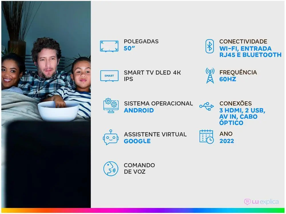 Smart TV 50 ”4K DLED Rig Vizzion BR50GUA IPS