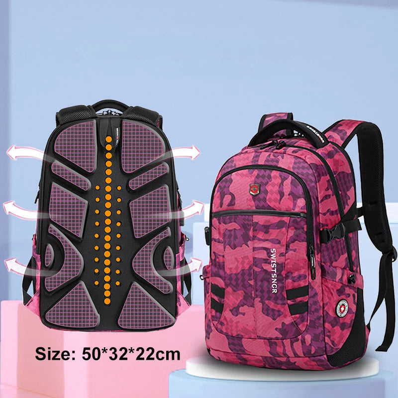 Waterproof Laptop Backpacks Women 17 inches Notebook USB Charging Backpack for Teenager Student Travel Business Trip Bag Mochila