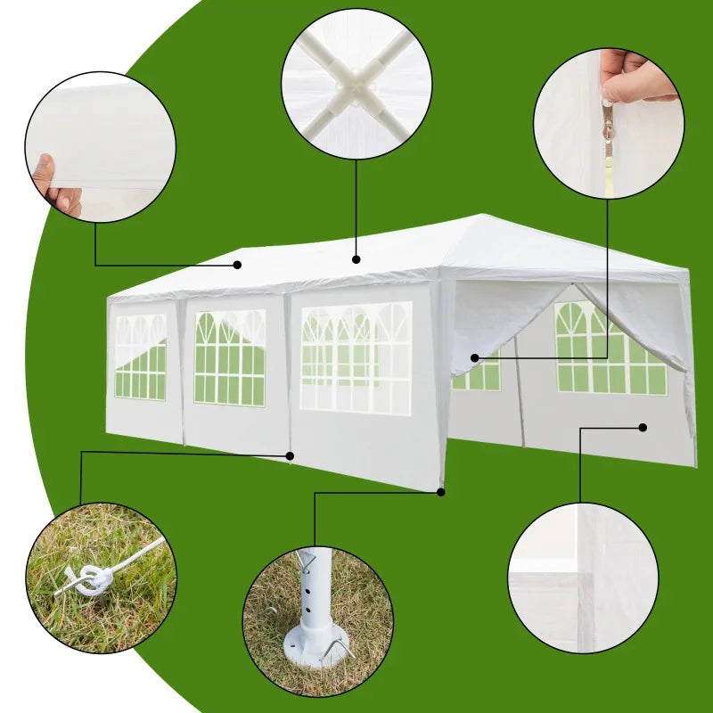 Zimtown Canopy Outdoor Party Wedding Tent with Spiral Tubes 10'x30' 8 Sidewalls