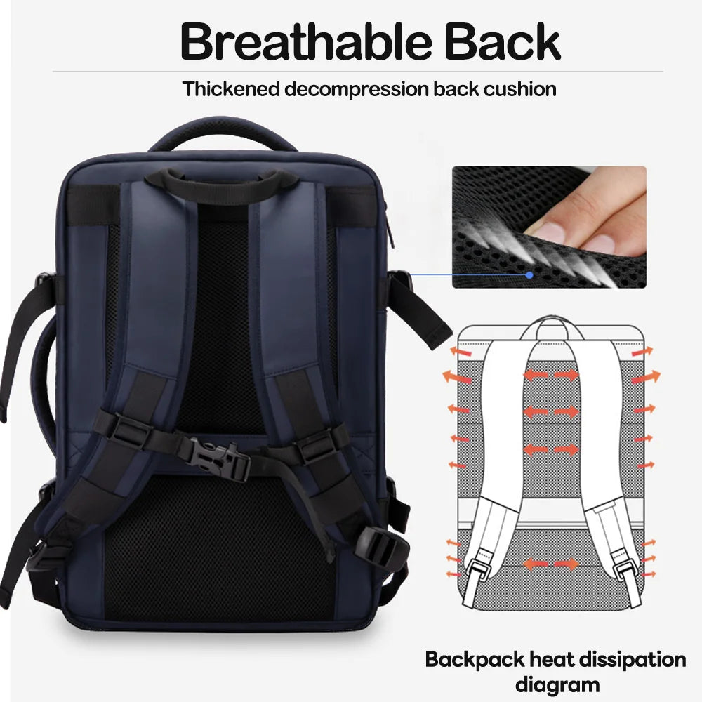 Heroic Knight Expandable Travel Backpack Men Work Backpack Big Capacity 15.6 Laptop Waterproof Backpack Casual College Schoolbag