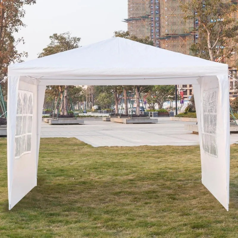 UBesGoo Party Wedding Tent Outdoor Camping Gazebo Canopy with 3 Sidewalls Canopy 10' X 10'