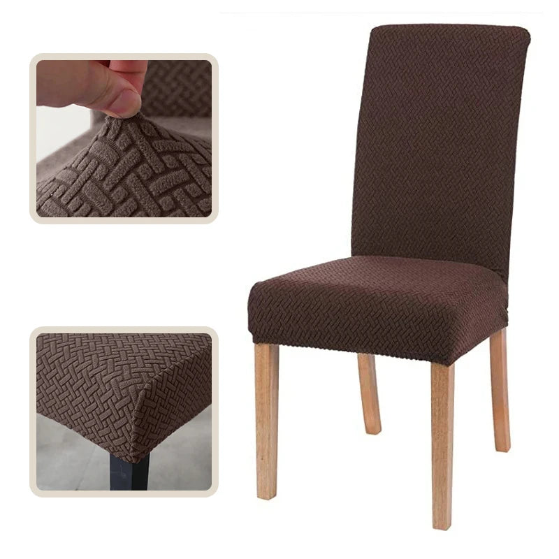 Jacquard Chair Cover, Durable Elastic Fabric Dining Chairs Cover, Stretch Covers For Kitchen Dining Room Chairs, Home Decor