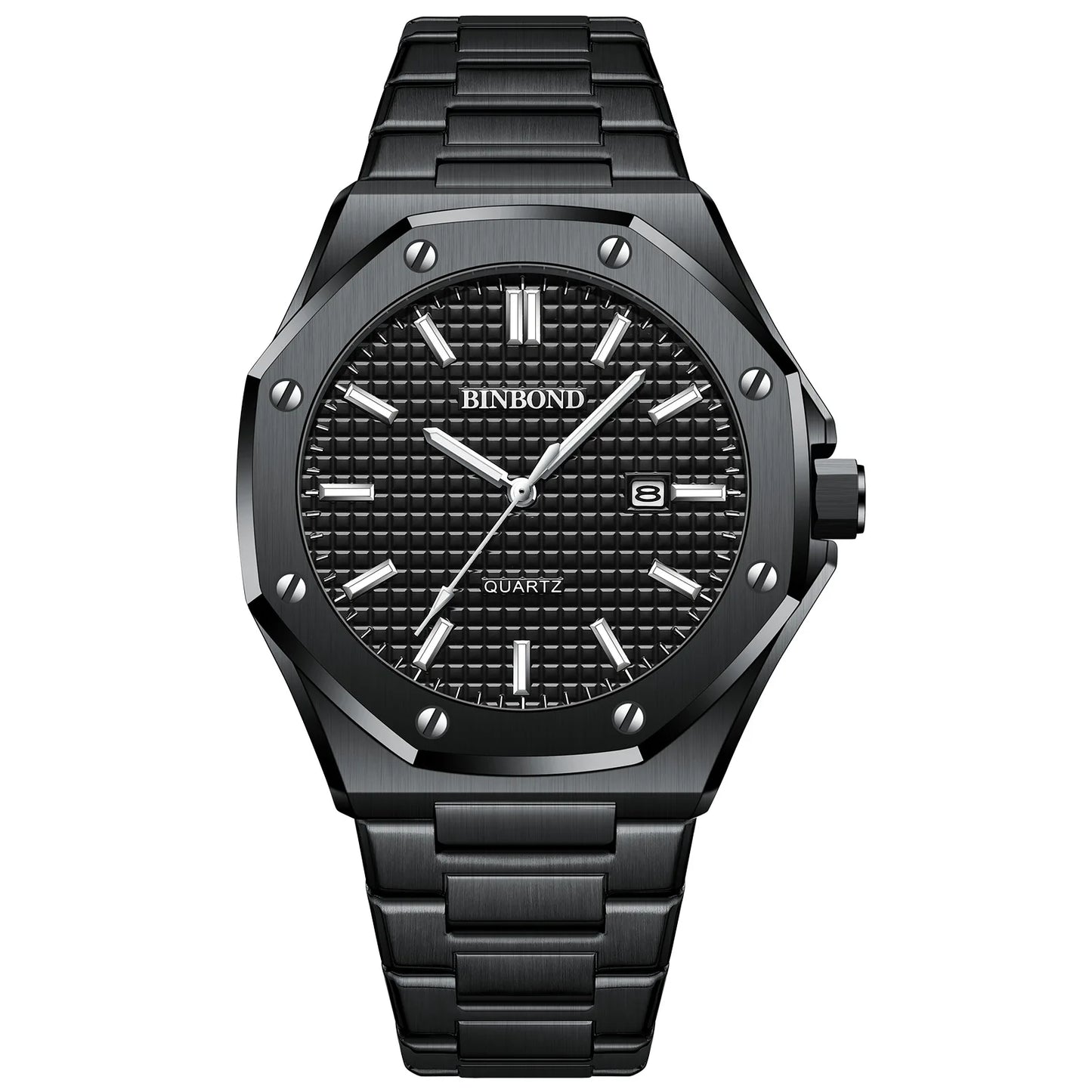 Men's watch business high-end octagonal with screws waterproof male fashion clock quartz Watches gift