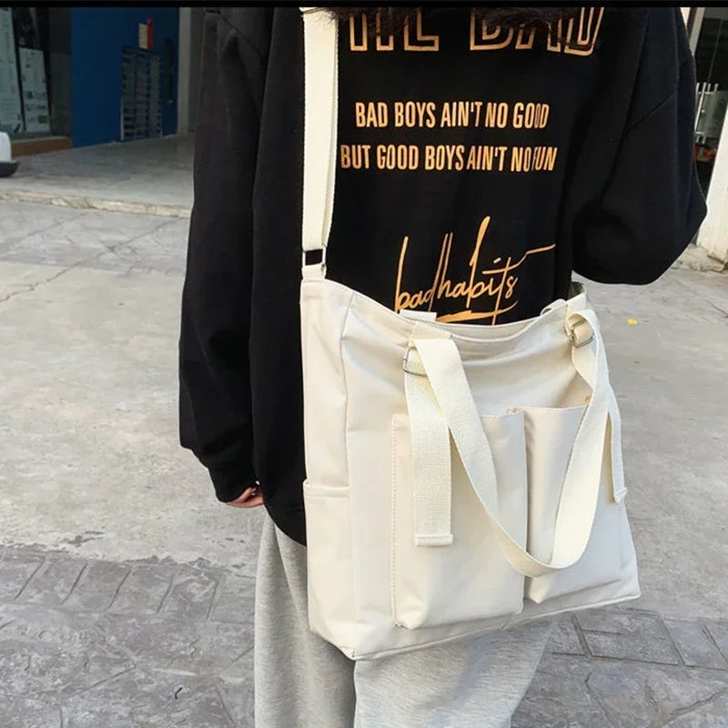2025、Women's Bag Simple Fashion Zipper Handbags Nylon Waterproof Solid Crossbody Large Capacity Tote Shoulder Bags For Women
