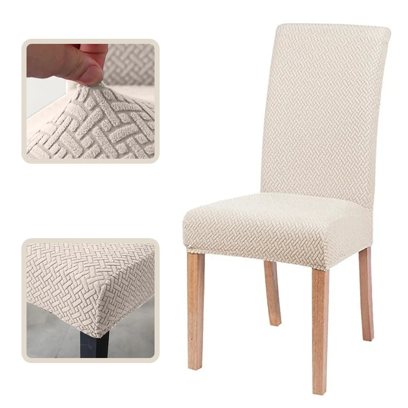 Jacquard Chair Cover, Durable Elastic Fabric Dining Chairs Cover, Stretch Covers For Kitchen Dining Room Chairs, Home Decor