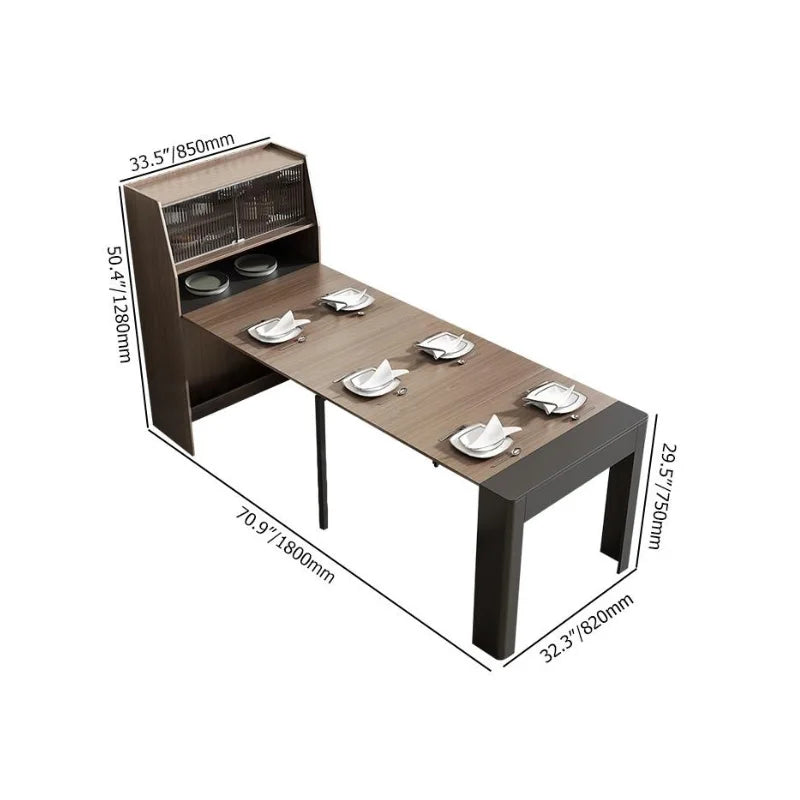 Rectangular Dining Table Extendable Dining Table Storage Multifunctional Dining Table Space Saving