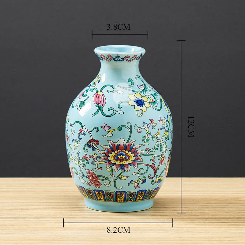 Jingdezhen Porcelain Vase Porch Ornaments Antique Official Enamel Porcelain Antique Collection Round Porcelain Vase Home Decor