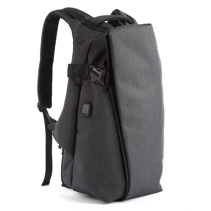 Men Leather Backpack, Waterproof Laptop Backpack, Large Capacity Business Backpack with USB Charging, Male Travel Sport Daypack